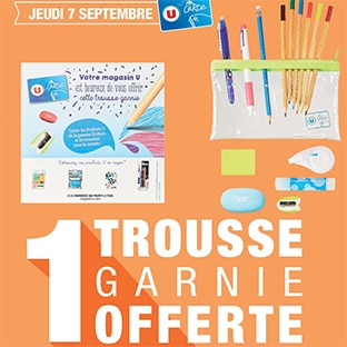 Magasins U rentrée : Trousse garnie offerte dès 50€ d’achats