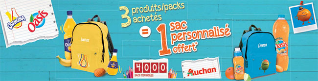 3 produits Oasis ou Orangina achetés = 1 sac personnalisable gratuit