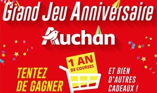 Jeu Anniversaire Auchan en magasin (ticket) et sur internet