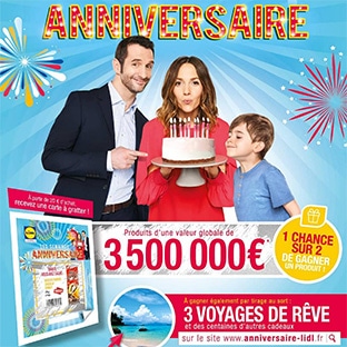 Jeu anniversaire Lidl.fr : + de 5 millions de cadeaux à gagner