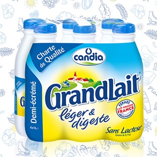 Test Candia : 3000 packs Grand Lait léger & digeste gratuits