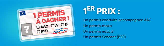 Permis à gagner avec AXA (4 jeunes, 1 voiture)