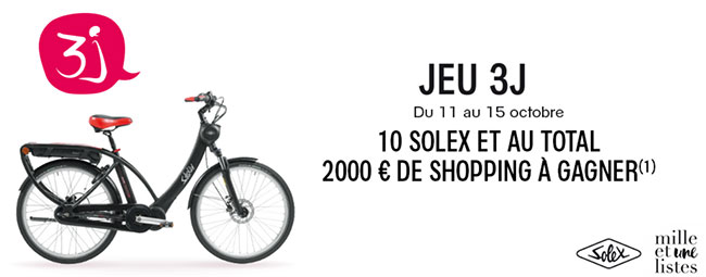 Cartes cadeaux de 200€ et Solex à remporter