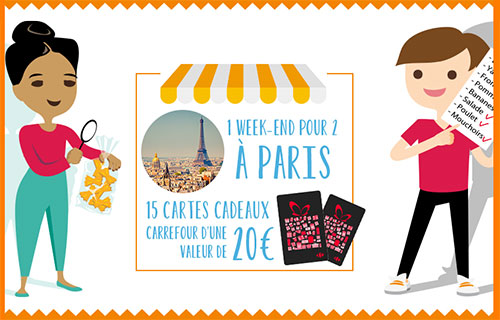 Cartes cadeaux Carrefour et séjour à Paris à remporter