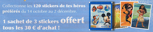 cartes Disney Panini de Carrefour