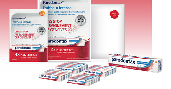 produits Parodontax gratuits avec le test TRND