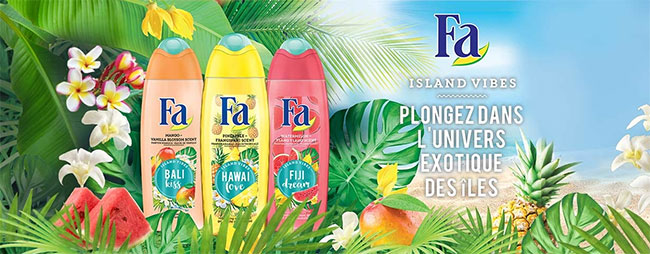 testez les gels douche Fa Island Vibes