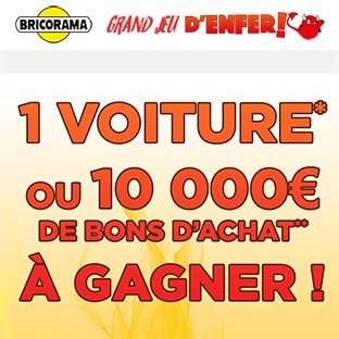 Jeu Bricorama : 1 voiture et 10’000€ de bons d’achat à gagner