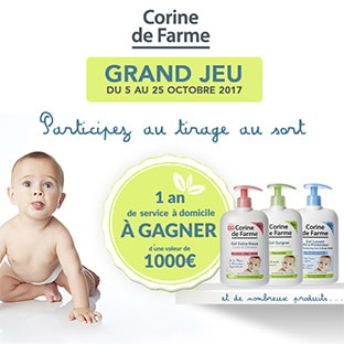 Jeu Corine de Farme : Service à domicile et kits bébé à gagner