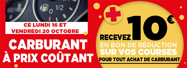 Carburant à prix coûtant Géant Casino   bon d’achat offert