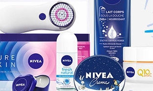 Jeu de Noël Nivea : 3 brosses Pure Skin et 63 kits beauté