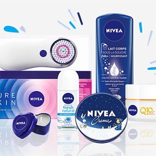 Jeu de Noël Nivea : 3 brosses Pure Skin et 63 kits beauté