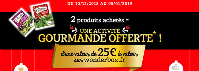 Code Wonderbox de 25€ offert pour l’achat de 2 produits Les Crudettes