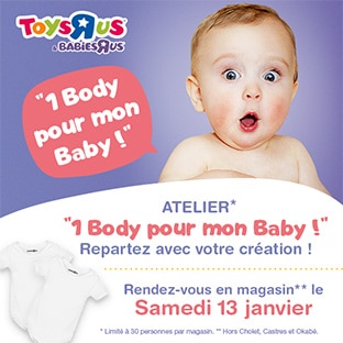 Atelier Babies’R’Us = 1 body bébé personnalisé gratuit