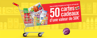 Jeu Cora Rattrapez c’est gagné : 50 cartes cadeaux de 50€