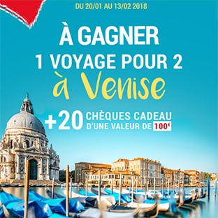 Jeu Stokomani : Voyage à Venise et 20 chèques cadeau de 100€