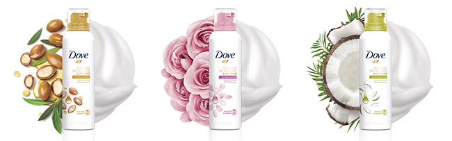 testez  la mousse de douche Surgras Dove