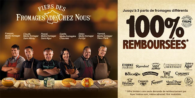 Offre de remboursement : Jusqu’à 3 parts de fromage offertes