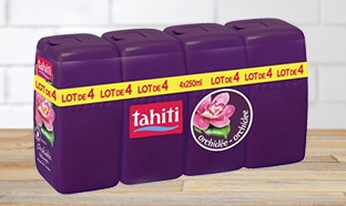 Promo Carrefour : 4 gels douche Tahiti à 2,74€ (50% de remise)
