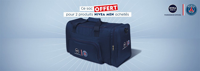 Nivea Men - PSG : 2 produits achetés = 1 sac de sport gratuit