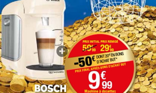 BUT : Machine Tassimo à 9,99€ (29,99€ – 20€ en bon d’achat)