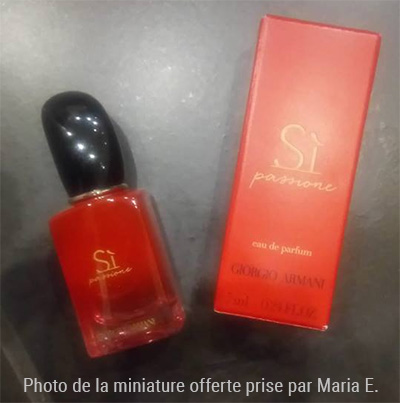 Echantillons de Si Passione Giorgio Armani