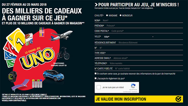 jeu UNO digital gratuit sur Intermarche.com