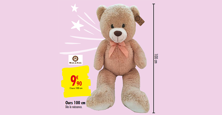 Promo Carrefour : Ours en peluche géant d'un mètre à 10€