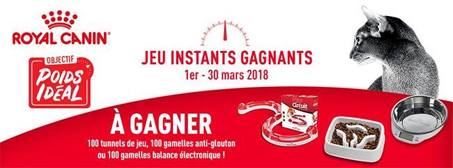 Cadeaux à gagner aux instants gagnants Royal Canin