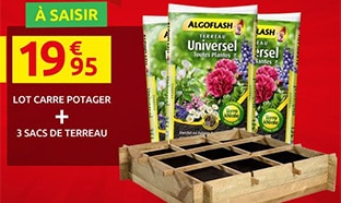 Promo Mr Bricolage : Carré potager + 3 sacs de terreau à 19,95€