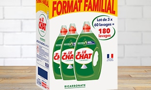 Carrefour : 3 bidons de 3L de lessive Le Chat à 11,70€ (-70%)