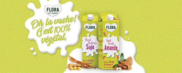 testez les boissons 100% végétales (Soja et Amande) de Flora