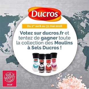 Jeu Ducros : 45 collections de 4 Moulins à Sels à gagner