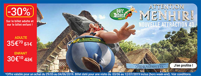 Entrées Parc Astérix pas chères avec Carrefour Spectacles