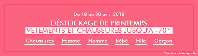 Promo déstockage Gémo : Jusqu’à 70% de réduction