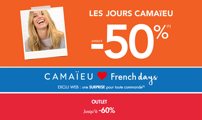 Promotions Camaieu pour les French Days 2018