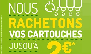 Bureau Vallée rachète votre cartouches d'encre vide jusqu'à 2€