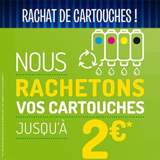 Bureau Vallée rachète votre cartouches d'encre vide jusqu'à 2€