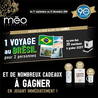 Jeu Cafés Méo : 821 lots à gagner (voyage, machines à café…)