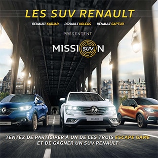 Jeu Mission SUV Renault : voiture à gagner