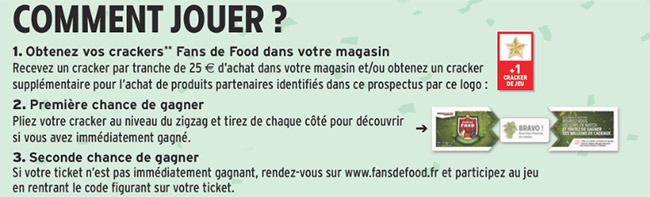 Comment jouer en magasin et sur www.fansdefood.fr