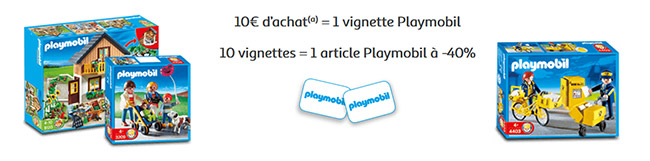 Cumulez 10 vignettes Playmobil sur le collector Auchan