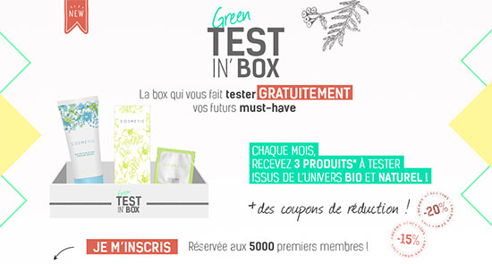 coffret Green Test’in Box gratuit avec Beauté Chérie