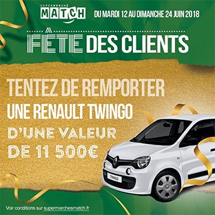 Jeu Match Fête des clients : voiture à gagner