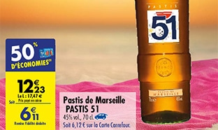 Promo Carrefour : Pastis 51 de Marseille à petit prix