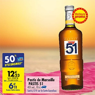 Promo Carrefour : Pastis 51 de Marseille à petit prix