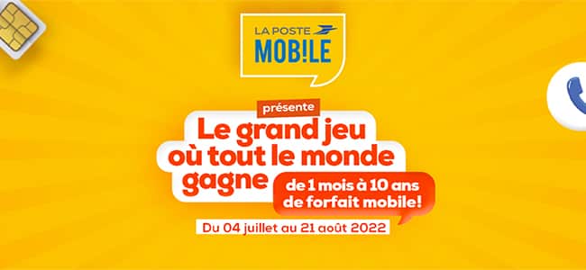 Jeu La Poste Mobile 100% gagnant avec forfaits à gagner