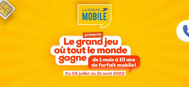 Jeu La Poste Mobile 100% gagnant avec forfaits à gagner