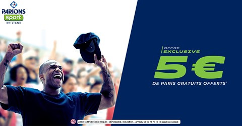 Recevez gratuitement 5€ de paris avec Parions Sport en ligne