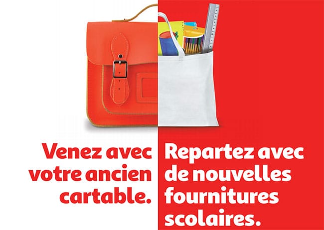 Votre ancien cartable vaut 2 bons d’achat de 10€ chez Auchan